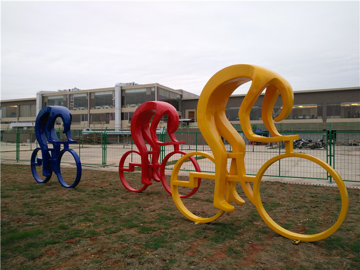 YY10-11玻璃钢踩单车雕塑