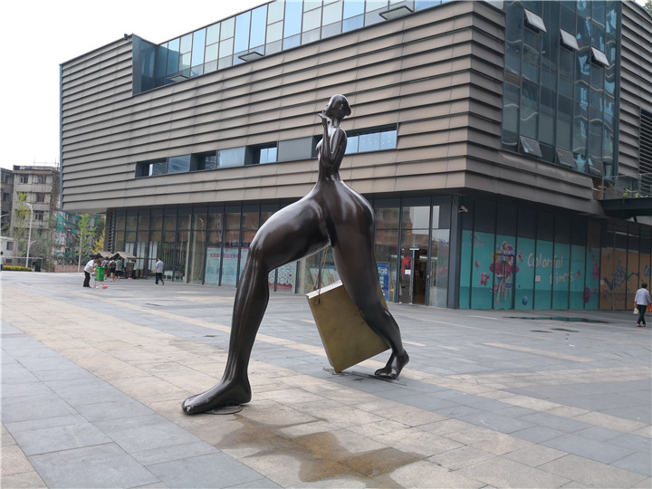 YY10-35广场购物女郎雕塑